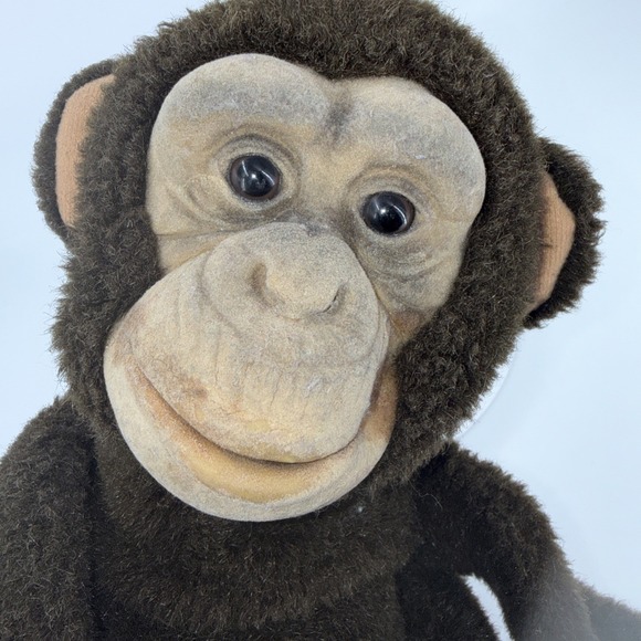 Vintage Child's Playmate Monkey Plush 15.5" Hand Puppet Squeaker 1984 Chimp - Picture 4 of 17